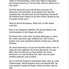 Ein Text über den Unterschied zwischen Talent und Kompetenz, und die Bedeutung von praktischen Fähigkeiten.