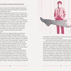 Text: "BUT HAVE YOU READ THE BOOK? ROMANCE EDITION"  
Im Zentrum ist ein Mann in einem Anzug, der eine Türrahmen-Lehne umringt von dekorativen Elementen betrachtet. Vorne sind Füße mit hochhackigen Schuhen sichtbar, als Illustration gestaltet.