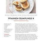 Pfannen-Dumplings: Hotteok mit karamellisierter Füllung. Zutaten: Mehl, Trockenhefe, Zucker, Walnüsse. Schritte: Teig zubereiten, braten.