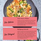 Text über die Autorin Anne-Katrin Weber und den Fotografen Wolfgang Schardt, im Hintergrund eine bunte Nudelbowl.
