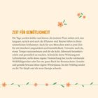 "ZEIT FÜR GEMÜTLICHKEIT" steht in großen Buchstaben. Darunter ein Text über die kalte Jahreszeit. Florale Illustrationen.