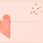 Keine Texte vorhanden. Illustration: Rosa Hintergrund mit einem gemalten Herz und goldenen Punkten.