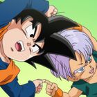 Zwei Zeichentrickfiguren führen eine Fusion durch, indem sie im Einklang ihre Finger berühren.