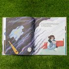 Es handelt sich um eine Illustration mit zwei Texten. Links: Maria gibt ihr Trikot zurück. Rechts: Maria weint im Bett.