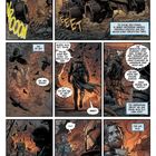 Eine Comic-Seite zeigt einen düsteren, apokalyptischen Schauplatz mit Wrackteilen, Raben und einem mysteriösen gepanzerten Charakter.