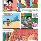 "Firma de 'Un año en Barcelona'. Llegué a Barcelona hace casi dos años. Las Ramblas huelen a felicidad." Comicszenen mit Paaren.
