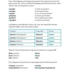 Kapitel 9: Bildung der Zeitformen, Verben. Thema: Das Augment. Es erklärt das Voranstellen von ε im Imperfekt und Aorist.