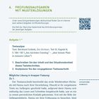 6. PRÜFUNGSAUFGABEN MIT MUSTERLÖSUNGEN

Aufgabe 1
Textanalyse

Mögliche Lösung: Wiedersehen von Michael und Hanna.