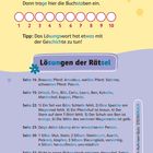 Das Bild zeigt Texte mit Informationen zu Lösungen eines Rätsels und Details zu verschiedenen Seiten.