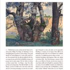 Text beschreibt Naturbeobachtung und romantische Malerei. Illustration zeigt Bäume, Fluss und Hügel im Hintergrund.