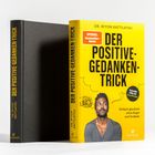 "Der Positive-Gedanken-Trick" von Dr. Biyon Kattilathu. Gelbes Buchcover mit Porträt eines nachdenklichen Mannes.