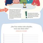 „Sanduhr-Impulse: Achtsam Sprechen“. Kurze Anleitung zur Kommunikationsmethode. Illustration von fünf Personen am Tisch.