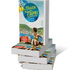 Ein Stapel Bücher mit dem Titel "Die Frauen von Capri" von Antonia Riepp. Cover zeigt eine Frau am Meer.