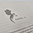 Kapitel 19. Eine Drachenillustration mit ausgebreiteten Flügeln ist zu sehen. Darunter beginnt der Text des Kapitels.