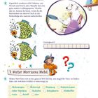 Text: "Murphys Leibspeise" und "Mister Morrisons Mobil". Illustration: Ein Eisbär kocht, ein Junge mit Fragezeichen. Fischrätsel.
