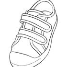 "Heute hat sie sich Annas Schuh geschnappt!" zeigt einen Schuh mit Klettverschlüssen in einer einfachen Zeichnung.