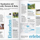 "Barolo" und "König der Weine" sind hervorgehoben. Weinberge bedecken sanfte Hügel, umgeben von Dörfern im Nebel.