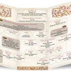 Es ist ein Stammbaum mit Namen wie Karl Martell, Karl der Große, Ludwig der Fromme. Ornamente zieren die Ränder.