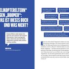 „Helikoptereltern“ gegen „Boomer“: Was ist dieses Buch und was nicht? Sprechblasen mit typischen Elternaussagen.