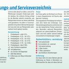 Übernachtungs- und Serviceverzeichnis; Kategorien wie Hotel, Hostel; Preiskategorien, Radwerkstätten und Korrekturen.