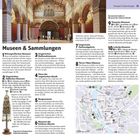 Titel: Museen & Sammlungen

1. Ethnographisches Museum
2. Ungarisches Jüdisches Museum
3. Ungarisches Nationalmuseum
4. Haus der ungarischen Musik
5. Ungarische Nationalgalerie
6. Haus der ungarischen Studierenden
7. Terror Háza Múzeum
8. Vasarely-Museum
9. Ludwig-Museum

Hintergrundbild: Innenansicht einer prunkvollen, architektonisch verzierten Halle. Unten eine Karte mit Markierungen der Sehenswürdigkeiten.