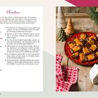 "Florentiner" - Rezept für knusprige Kekse mit Mandelschicht, Zubereitungszeit: 35 Min., Backzeit: 30 Min., Kühlzeit: 1 Std.  

Links das Rezept, rechts Kekse auf rotem Teller, Tannenbaumdeko, rotes Tuch.