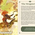 Entschlossenheit - Mut - Stärke. The Dragonrider. Welche Stärke liegt dir inne? Illustration einer kämpferischen Person mit Drachen.
