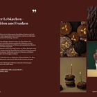 "Nürnberger Lebkuchen – süße Tradition aus Franken." Links Text über Lebkuchen, rechts Bilder von Lebkuchen und einem Glas Milch mit Lebkuchen.
