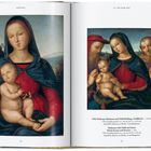 Text: "Solly Madonna... c. 1501/02", "Madonna with Child and Saints... c. 1502". Zwei Gemälde von Maria mit Kind.