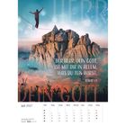 JOSUA 1,9: DER HERR, DEIN GOTT, IST MIT DIR IN ALLEM, WAS DU TUN WIRST. Juli 2027 Kalender mit Berg und Seiltänzer.