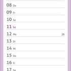 01 Do, 02 Fr, 03 Sa, 04 So, 05 Mo, 06 Di, 07 Mi, 08 Do, 09 Fr, 10 Sa, 11 So, 12 Mo, 13 Di, Juli. Garten mit weißem Tisch.