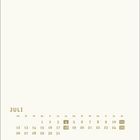 Kalenderblatt für Juli mit hervorgehobenen Sonntagen am 4., 11., 18., und 25. in einem minimalistischen Design.