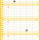 Kalender für Juli, gelber Hintergrund, Comic-Stil, zeigt Auto mit drei Charakteren. "ARE WE THERE YET?" im unteren Bereich.