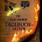 "Die verlorenen Tagebuchseiten" plus eine gelbe Pyramide mit Auge, Sprechblase: "Oh Mann! Ich hoffe, er hat mich hübsch gezeichnet!"