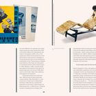 Links steht "Stahlrohr Möbel Thonet", daneben ein gelbes Heft mit Möbelabbildungen. Rechts eine Liege mit Fellbezug.