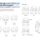 Überschrift: "Der passende Gesichtsausdruck". Links männliche Gesichter: verärgert, wütend, überrascht, gelassen, erschöpft, glücklich. Rechts weibliche Gesichter: schmerzverfüllt, erfreut, schreiend, optimistisch, misstrauisch, verlegen/geschmeichelt. Illustrationen zeigen verschiedene Gesichtsausdrücke.