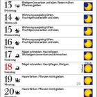 Kalenderblatt: Juli 2027 mit Mondphasen, Aufgaben wie Hausputz, Pflanzen nicht gießen und Haare schneiden.