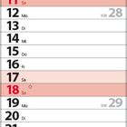 Kalender für Juli 2027, Wochen von 27 bis 30. Sonntage rot markiert, relevante Symbole neben bestimmten Tagen.