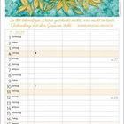 "In der lebendigen Natur geschieht nichts, was nicht in einer Verbindung mit dem Ganzen steht." Kalenderblatt mit Blumenillustration.