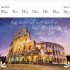 "Wir dürfen uns nicht durch die begrenzten Vorstellungen anderer Leute definieren lassen" - Virginia Satir; Kalenderseite mit Kolosseum bei Nacht.