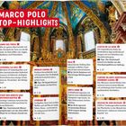 "MARCO POLO TOP-HIGHLIGHTS" zeigt neun touristische Orte in Valencia mit Beschreibungen und Tipps in einer prächtigen Kapelle.