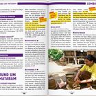 „Rund um Mataram“, „Essen & Trinken“, „Shoppen“, „Glücksbringer“, „Wo die Weberrahmen klappern“. Text über Sehenswürdigkeiten.