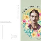 "Shine your own light", "Februar", Wochentage Montag bis Sonntag, Bild von Frida Kahlo mit bunten Blumen und Blättern.