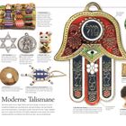 Texte wie: "Lakakrae", "Christophorusplakette", "Witch balls" und "Moderne Talismane". Gezeigte Objekte sind Talismane und Amulette.