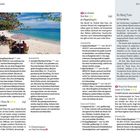 Seite mit Text über Reiseziele im Süden, inklusive Hotelbewertungen und Telefonnummern. Oben ein Strandbild.