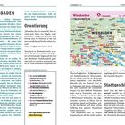 **WIESBADEN**  
Genießen – Erleben – Flanieren: Mit diesen Schlagworten buhlt Wiesbaden um Besucher.  
**NIChT VERPASSEN!** Das einstige Stadtschloss  
**Orientierung**  
**Stadtgeschichte**  
**Landkarte:** Wiesbaden, Taunusstein, Rheingau.  
**Reisetipps:** Diese Tipps sind gelb markiert.  
**Sehenswürdigkeiten:** "Johann Wolfgang von Goethe, 1814".