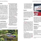 "Sicherheit": Tipps zu Diebstahlprävention. "SNAPSBAR" Logo. "Stadttouren": Infos zu Stadtführungen und Elektro-Wägelchen.