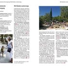 Texte:
Medizinische Versorgung
Krankenhaus
Mit Kindern unterwegs

Beschreibung:
Links unten Frau und Kind bei Affen, rechts oben Spielplatz mit Pflanzen.