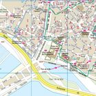 Stadtplan mit Straßennamen und Sehenswürdigkeiten. Erwähnt sind: Palau de l'Almudaina, Catedral la Seu, Plaça de Cort, Port de Pescador.