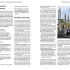 **Texte:**  
"Medizinische Versorgung"  
"Apotheken (24-Std.-Service)"  
"Mit Kindern unterwegs"  
"Kinderspielplatz in Yaletown"  
"St. Paul’s Hospital"  
"Variety Kids Water Park"  
"Playland Amusement Park"  
"Lynn Canyon Bridge"

**Beschreibung:**  
Links medizinische Infos, rechts Bild von Stadtpark; Kinder, hohe Gebäude.